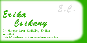 erika csikany business card